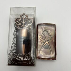 Kate Aspen Fall In Love Bottle Stopper & an Unbranded Bottle Opener - New in Box